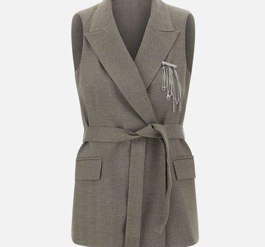 Gilet chevron con cintura CF5259T054A M9770 LIU-JO