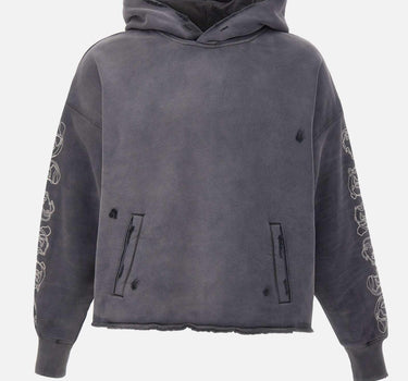 Felpa "HWT Gothic Outline Hoodie" M4104 HFBG425BLACK PURPLE BRAND
