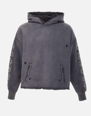 Felpa "HWT Gothic Outline Hoodie" M4104 HFBG425BLACK PURPLE BRAND 