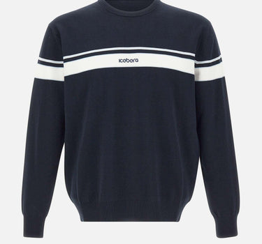 Maglia girocollo con righe e logo A0039505 6689 ICEBERG 