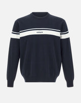 Maglia girocollo con righe e logo A0039505 6689 ICEBERG 