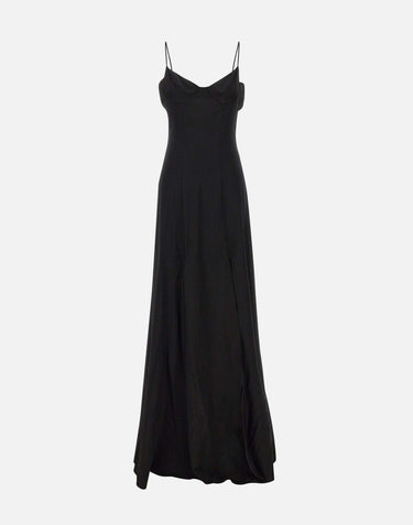 Abito "Amelie" in crepe di viscosa 6028 NERO LES FILLES D'EVA 