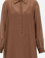 Abito chemisier in garza ramié ricamata 2616231012600 062 MAX MARA STUDIO 