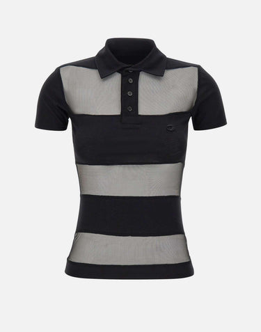 Polo a righe semi trasparente COPJS115F5028 BLK COPERNI 