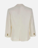 Blazer in misto lino V099891559 101OWH VINCE. 