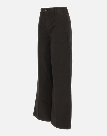 Pantaloni "Olimpia" in gabardina di cotone OLIMPIA BLACK TRUE AVENUE 