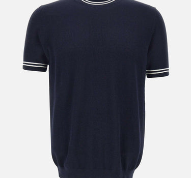 T-shirt in seta e cotone DK87052 BLU DIKTAT 