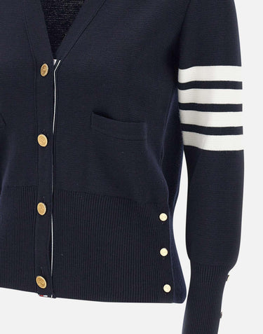 Cardigan in lana merino con scollo a V FKC207A 00014415 THOM BROWNE 