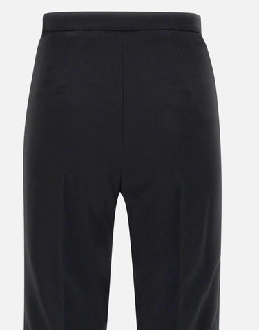 Pantaloni a palazzo in crêpe con bande in raso PA08251E2 110 ELISABETTA FRANCHI 