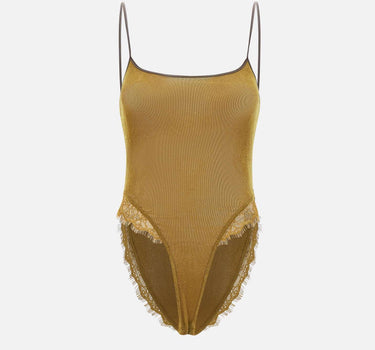 "Olive green velvet lace bodysuit" BX003 OLIVEGREEN JACQUES WEI 