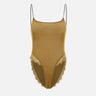 "Olive green velvet lace bodysuit" BX003 OLIVEGREEN JACQUES WEI 