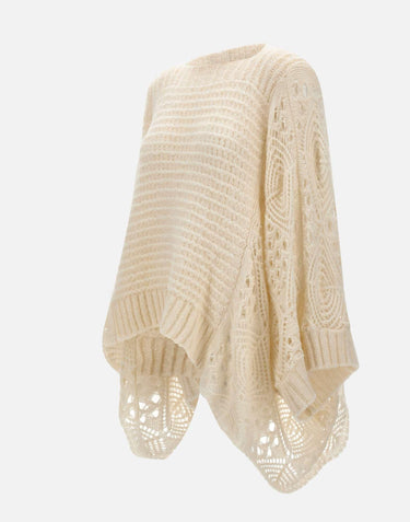 Maglione in lana e alpaca W08060280 24WHITE MAURIZIO MYKONOS 