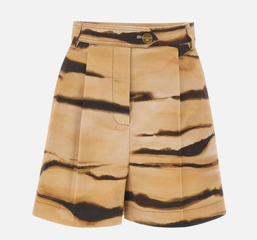 Shorts in drill con stampa tigre SH01362E2 470 ELISABETTA FRANCHI 