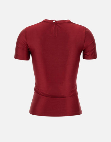 "Short sleeve draped top in jersey" 25PJTO788VI0267 P644 RABANNE 