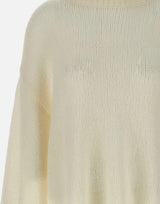 "Loose stitch crewneck" 24564 IVORY SOFT GOAT 