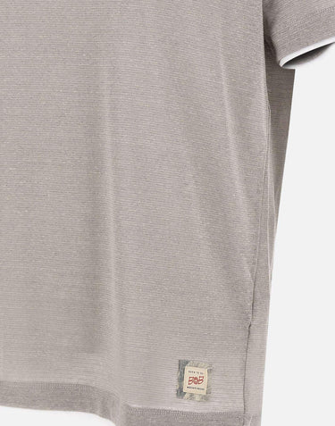 T-shirt "Lin" in lino e cotone LINVR0323 PERLA BOB 