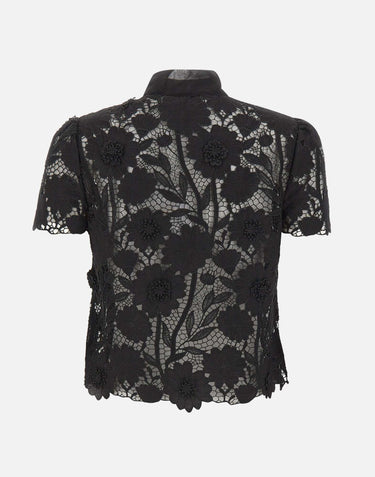 Camcia in pizzo con fiocco 111TB BLACK SELF-PORTRAIT 