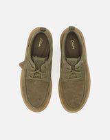 Stringate  "Polden Moc Suede" 180869 OLIVE CLARKS 