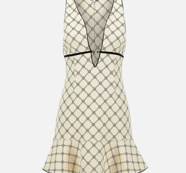 Abito in crêpe con stampa a losanghe ABS2251E2 E84 ELISABETTA FRANCHI 
