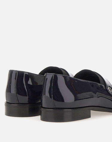 Mocassini "Rugan" in pelle lucida 7080 RUGANBLU CARLO PIGNATELLI 