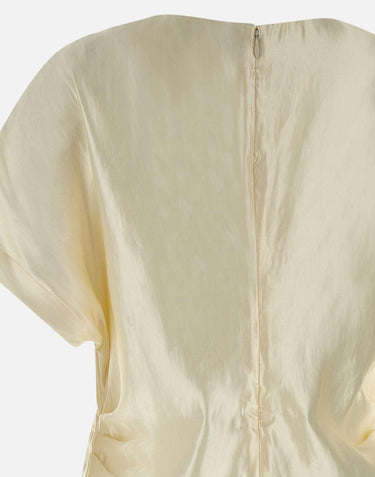 "Pero blouse" in organza di seta e lino PERO IVORY LOULOU DE SAISON 
