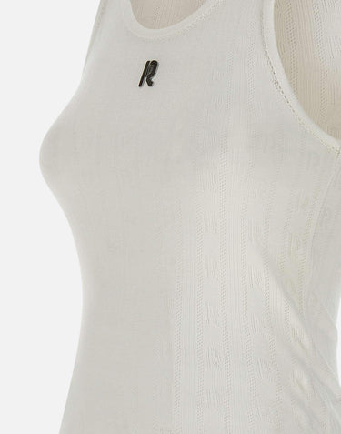 Top  in jersey pointelle di cotone 25PJTE168CO0557 P100 RABANNE 