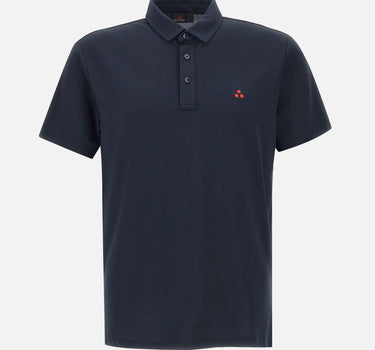 Polo  " Mezzola 02" in piquet di cotone e seta <BR/> PEU5471 99012182215 PEUTEREY 