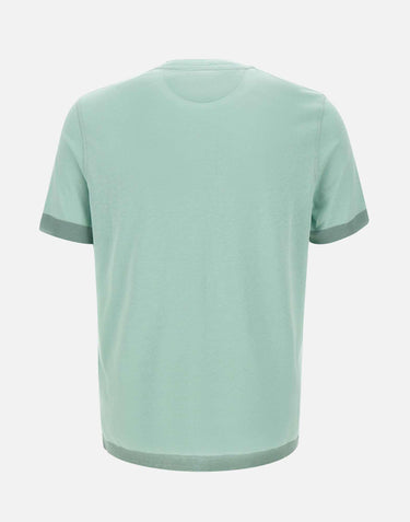 "Pale Green Lyocell-Cotton T-Shirt" M1R747Y P0265833 PAUL SMITH 