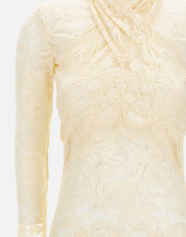 Top in pizzo a maniche lunghe 26PJT0174PA0170 P105 RABANNE 