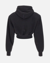 Felpa crop con cappuccio VAQ11T029 BLACK VAQUERA 