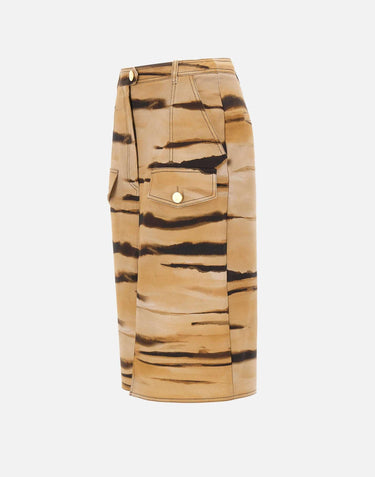 Gonna in drill con stampa tigre GO18362E2 470 ELISABETTA FRANCHI 