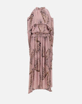 Abito lungo in georgette plissé stampato 4A432A M1445 BLUMARINE 