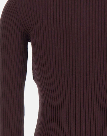 "Vinil and Knit Cardigan" 326MGI056FI0001 BURGUNDY COURREGES 