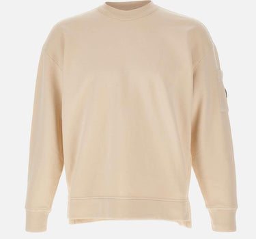 "Brushed and Emerized Diagonal Fleece Boxy Crewneck" 19CMSS058A 006372G402 C.P. COMPANY 