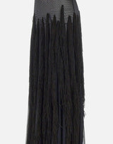 Abito lungo con frange SBS6BOSQUE BLK BLESS 