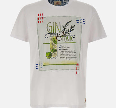 T-shirt "Cocktail" in cotone COCKTAILVR0341 BIANCO BOB 