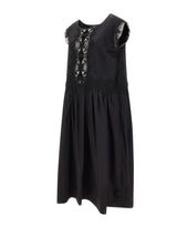 Abito lungo con pizzo floreale W06040581 BLACK MAURIZIO MYKONOS 