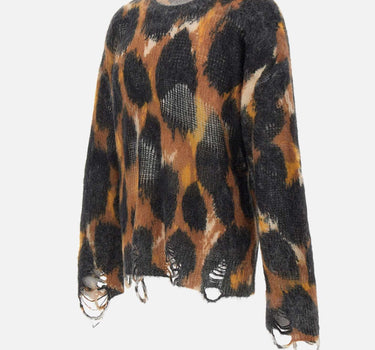 Maxi maglione leopardato con strappi F5LAMAJP065 570 LANEUS 