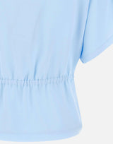 Top in crêpe con scollo a V TOP16522 LIGHTBLUE NISSA 