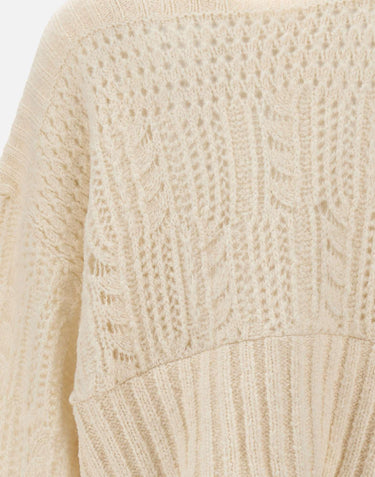 Maglione lana e alpaca W08150280 24WHITE MAURIZIO MYKONOS 