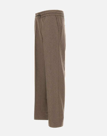 Pantaloni in flanella con elastico in vita LBP191 WV016LBR DROLE DE MONSIEUR 