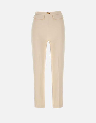 Pantaloni slim in crêpe con placca logo PA07751E2 193 ELISABETTA FRANCHI 