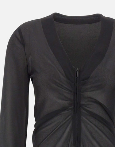 Blusa con zip e arricciatura S52NH0047 M35468900 MM6 MAISON MARGIELA 