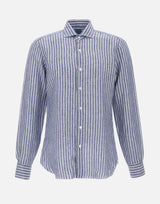 Camicia in lino a righe LIU02P0154037U 0003 BARBA 