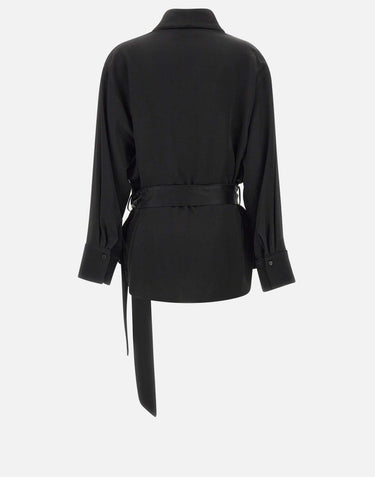 "Pyjama Wrap Blouse" 1425WSH006839B BLACK VICTORIA BECKHAM 