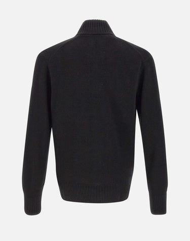 Maglione a collo alto in lana cardata con zip AH3052 031 LACOSTE 