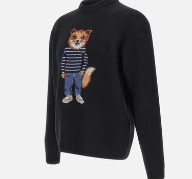 "Dressed Fox Intarsia Wool Jumper" PM00806KH0002 P199 MAISON KITSUNE' 