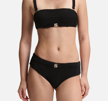 Slip bikini plissé con monogramma Double B 50561326 001 BOSS 