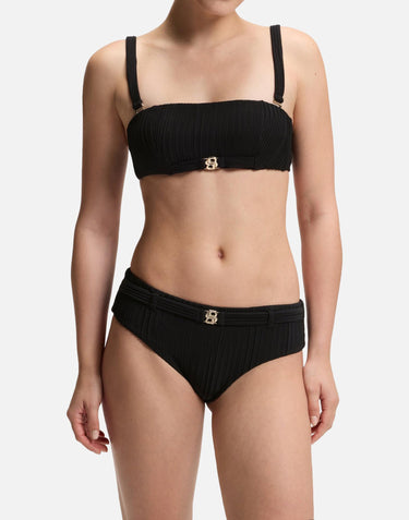 Slip bikini plissé con monogramma Double B 50561326 001 BOSS 
