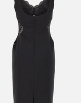Abito lungo con inserti in pizzo RS16361 BLACK NISSA 